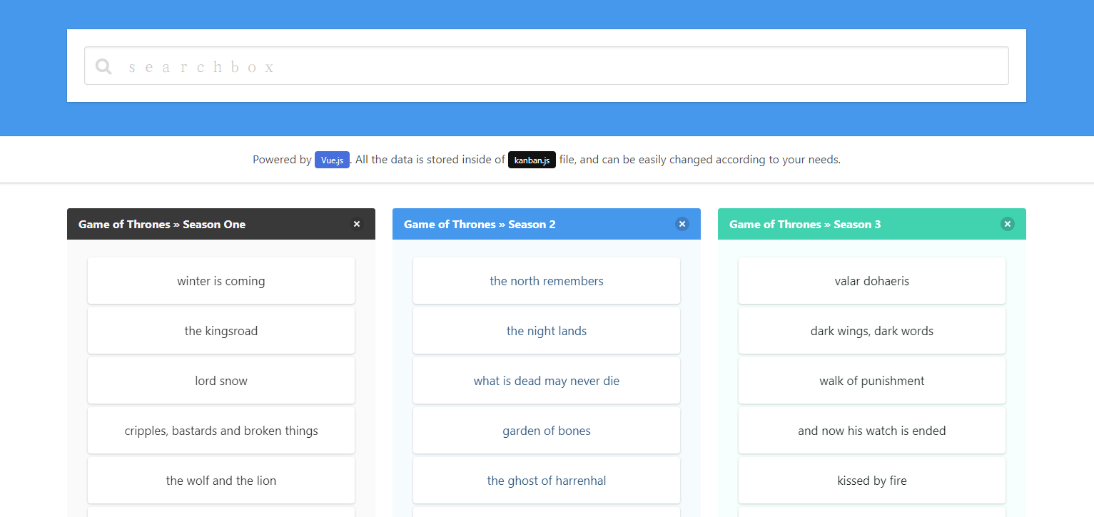 Kanban template screenshot